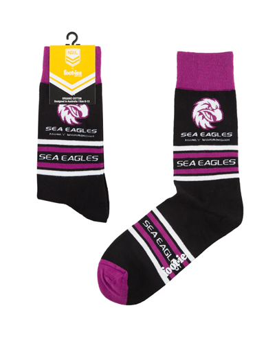 Manly Sea Eagles Foot-ies Stripe Organic Cotton Socks