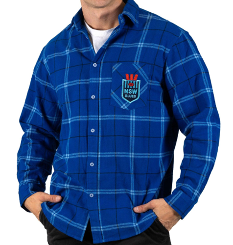 NSW Blues Mens Flannel Shirt - Mustang