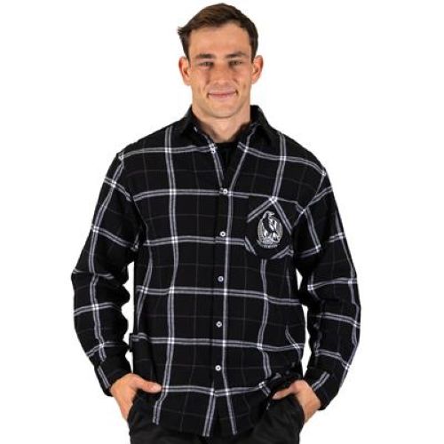 Collingwood Magpies Mens Flannel Shirt - Mustang