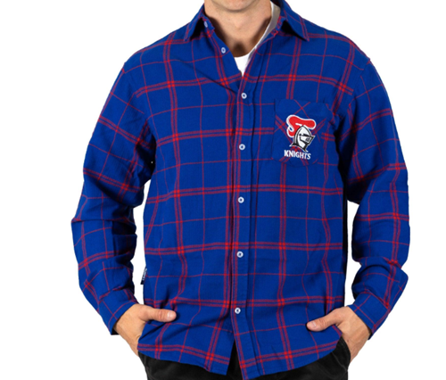 Newcastle Knights Mens Flannel Shirt - Mustang