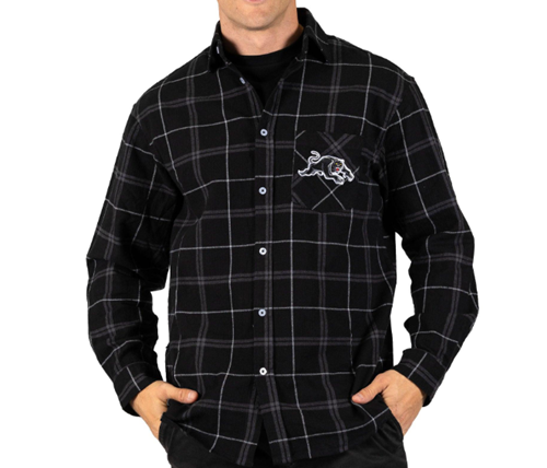 Penrith Panthers Mens Flannel Shirt - Mustang