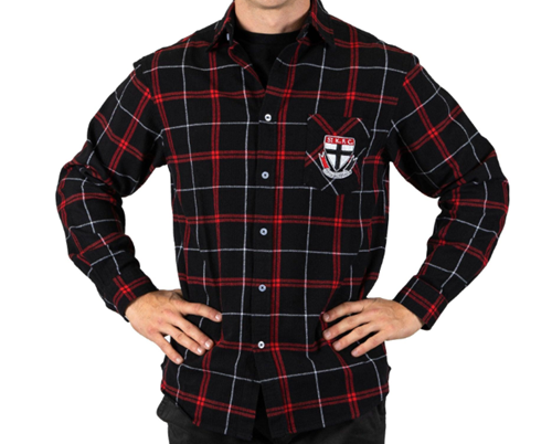 St Kilda Saints Mens Flannel Shirt - Mustang