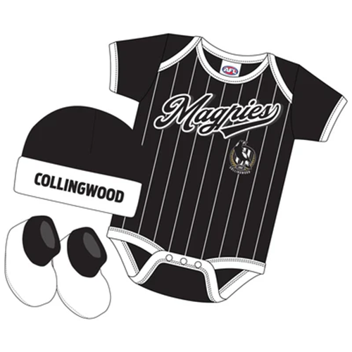 Collingwood Magpies 3PC Bodysuit Gift Pack - Lullaby