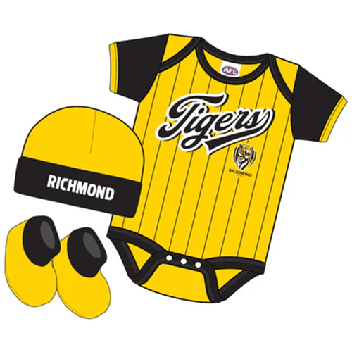 Richmond Tigers 3PC Bodysuit Gift Pack - Lullaby