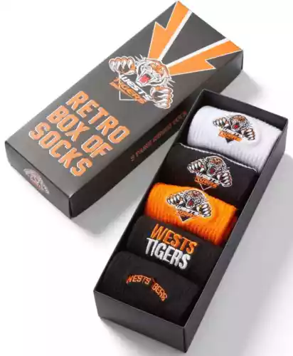 West Tigers Retro Box Of Socks