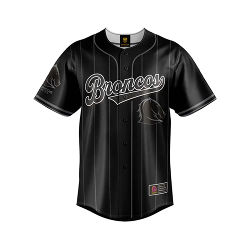 Brisbane Broncos Mens Baseball Shirt - Blackout