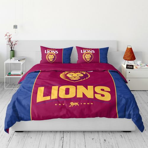 Brisbane Lions Quilt Cover Set - Queen
