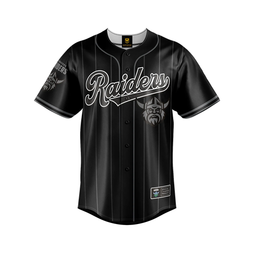 Canberra Raiders Mens Baseball Shirt - Blackout