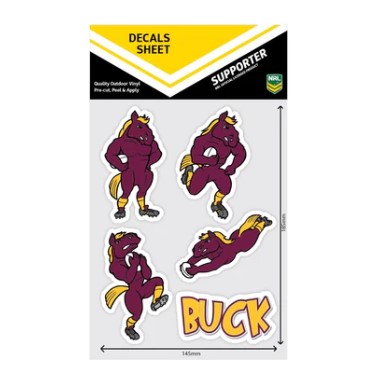 Brisbane Broncos Mascot Decals Sheet