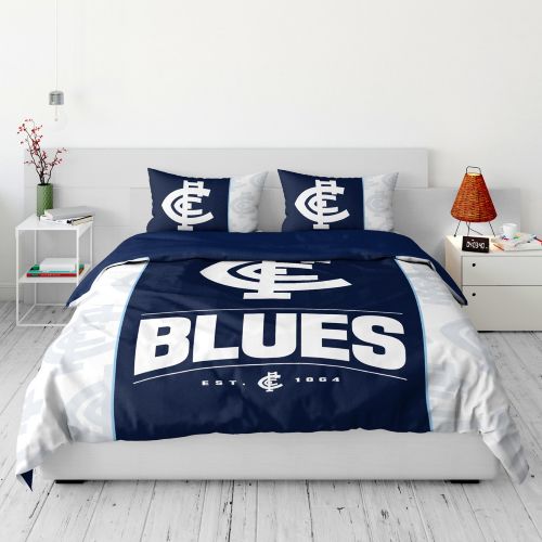 Carlton Blues Quilt Cover Set - Queen