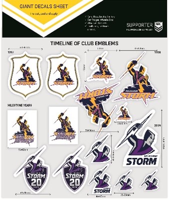 Melbourne Storm Giant Decals Sheet