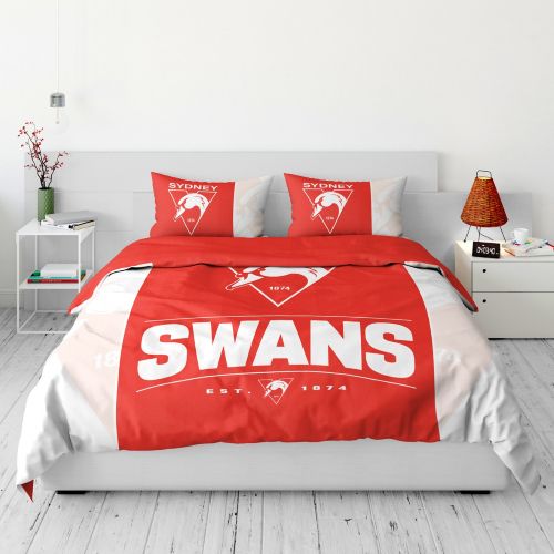 Sydney Swans Quilt Cover Set - Queen