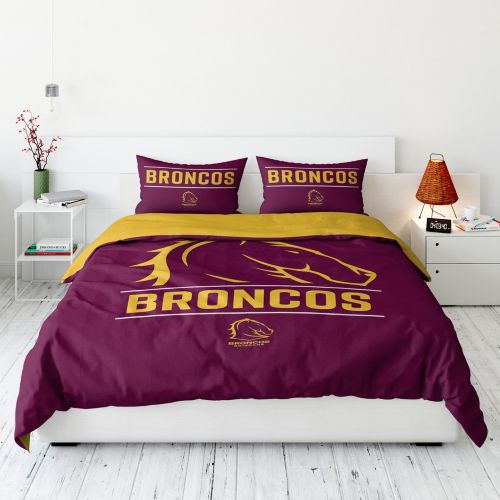 Brisbane Broncos Quilt Cover Set - Queen