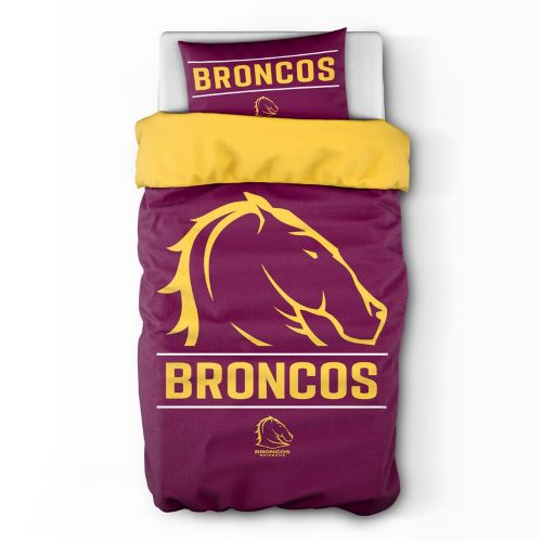 Brisbane Broncos Quilt Cover Set - Single