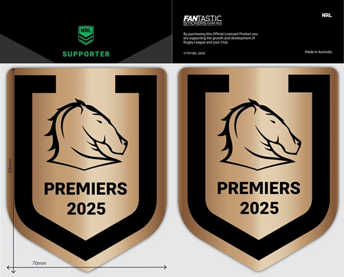 Brisbane Broncos Brushed Gold Decal (Set of 2) - 2025 Premiers