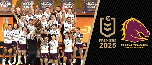 Brisbane Broncos Car Window Decal - 2025 Premiers