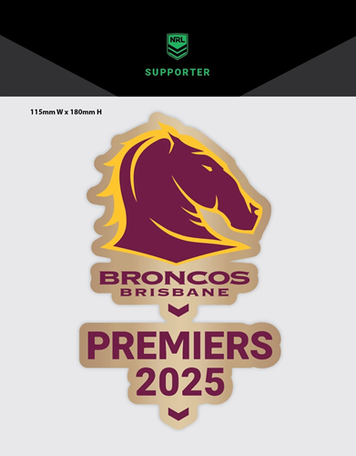 Brisbane Broncos Medium Size Decal - 2025 Premiers