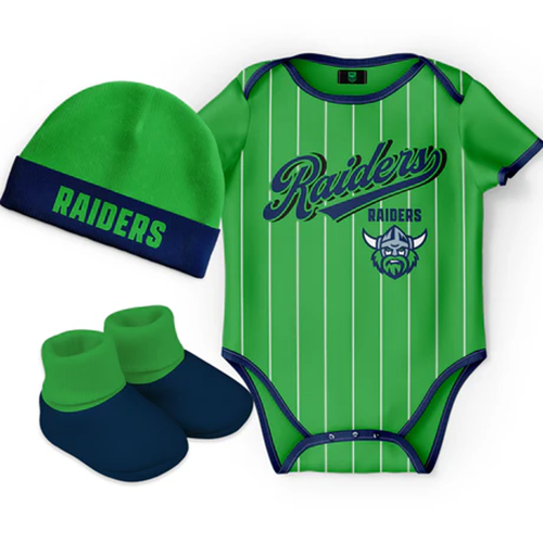 Canberra Raiders 3PC Bodysuit Gift Pack - Lullaby
