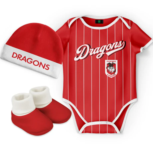 St George Dragons 3PC Bodysuit Gift Pack - Lullaby