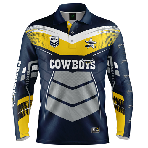 North Queensland Cowboys Mens Fishing Shirt - Cyber