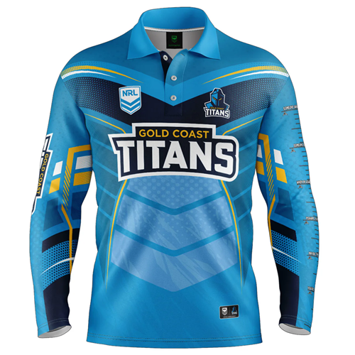 Gold Coast Titans Kids Fishing Shirt - Cyber
