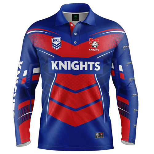 Newcastle Knights Kids Fishing Shirt - Cyber