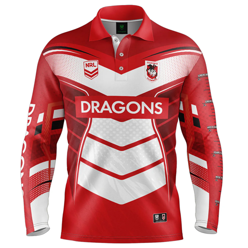 St George Dragons Mens Fishing Shirt - Cyber