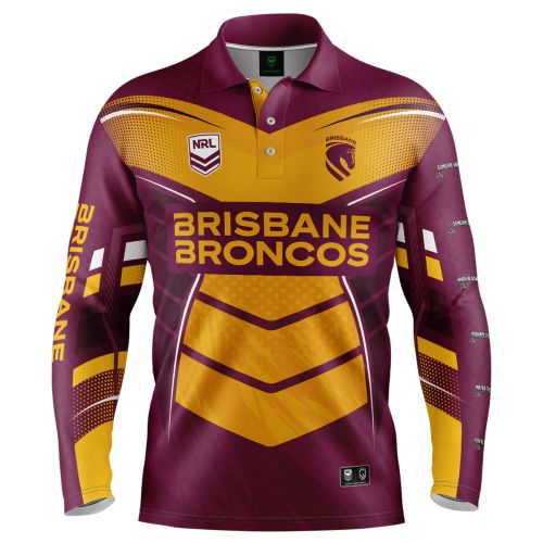 Brisbane Broncos Mens Fishing Shirt - Cyber
