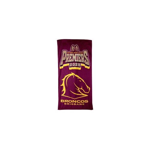 Brisbane Broncos Beach Towel - 2025 Premiers