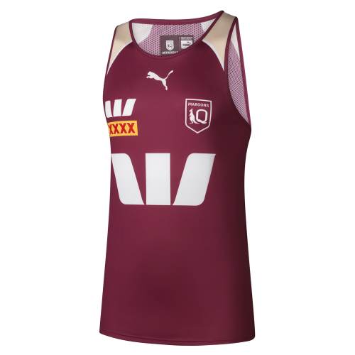 QLD Maroons 2026 Mens Training Singlet - Burgundy