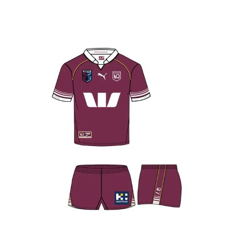 QLD Maroons 2026 Kids Home Jersey & Short Set