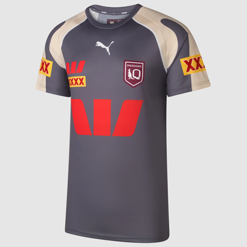 QLD Maroons 2026 Mens Training Tee - Grey
