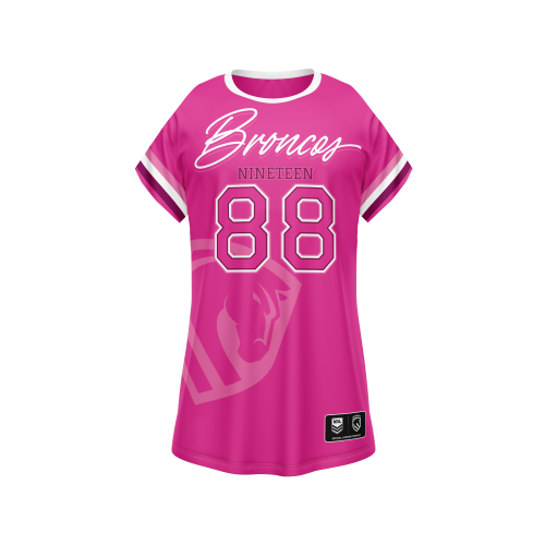 Brisbane Broncos Girls T-Shirt Dress - Fuchsia Force