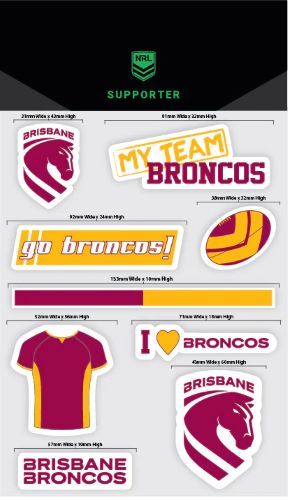 Brisbane Broncos Mixed Decals Sheet