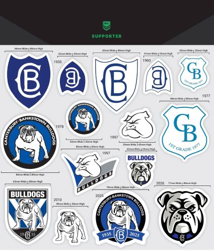 Canterbury Bulldogs Giant Decals Sheet