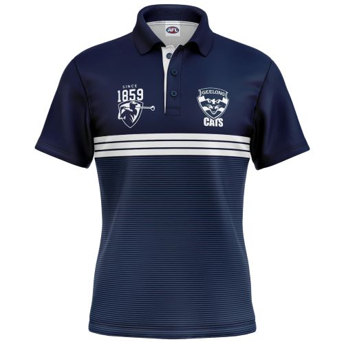 Geelong Cats Mens Golf Polo - Sandman