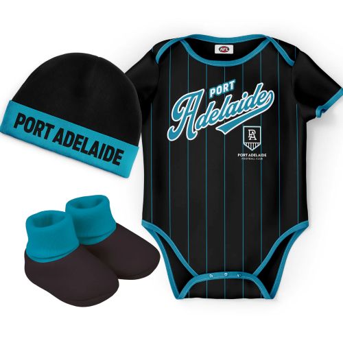 Port Adelaide Power 3PC Bodysuit Gift Pack - Lullaby