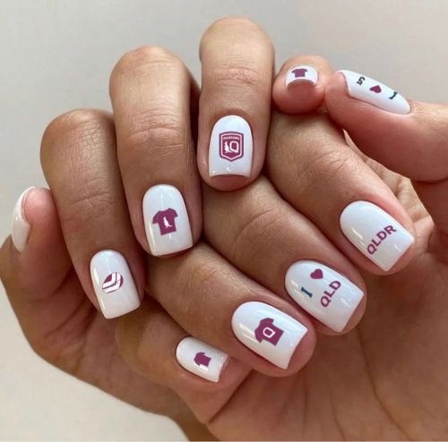 QLD Maroons Nail Decals