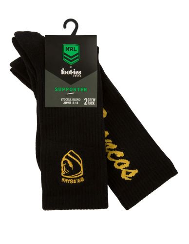 Brisbane Broncos Foot-ies Sneaker Socks - Black