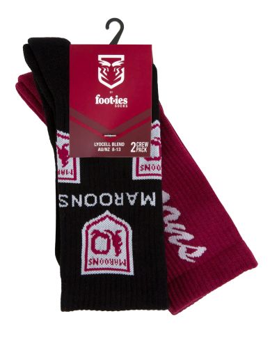 QLD Maroons Foot-ies Script Sneaker Socks