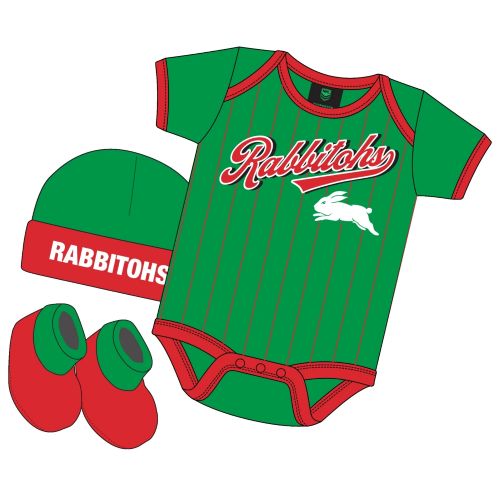 South Sydney Rabbitohs 3PC Bodysuit Gift Pack -Lullaby