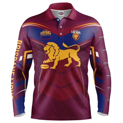 Brisbane Lions Kids Fishing Shirt - Cyber