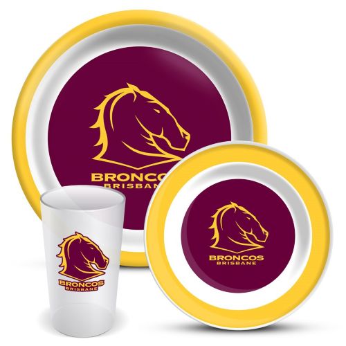 Brisbane Broncos 3PCE Dinner Set